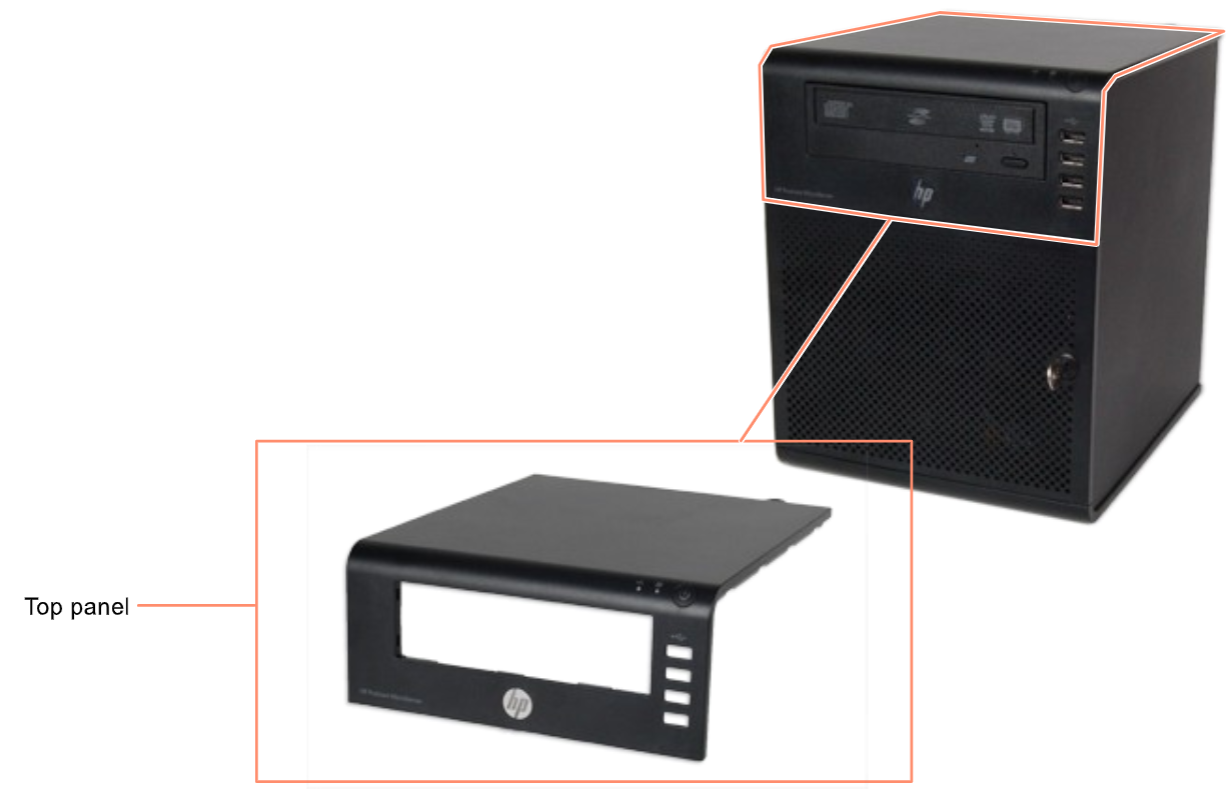 Top panel | HPE ProLiant MicroServer - Parts Support Guide